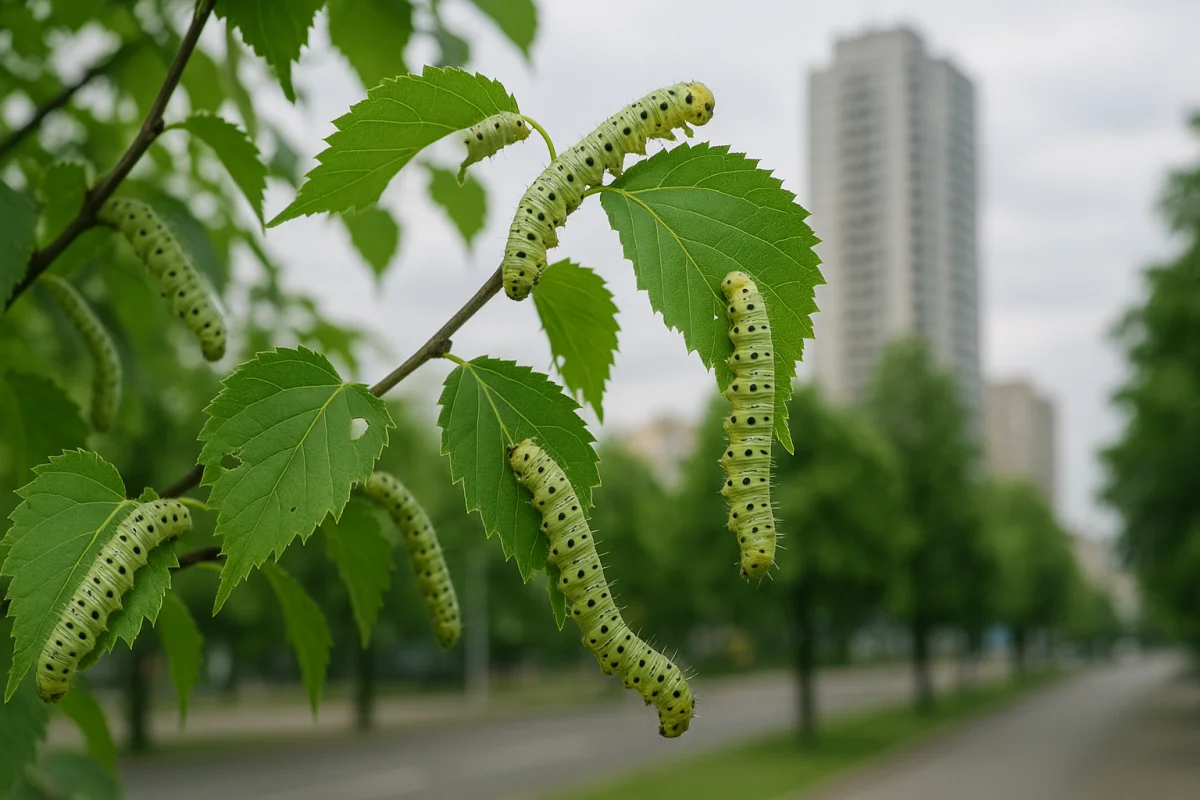 Лист за листом: как гусеницы лишают Караганду деревьев