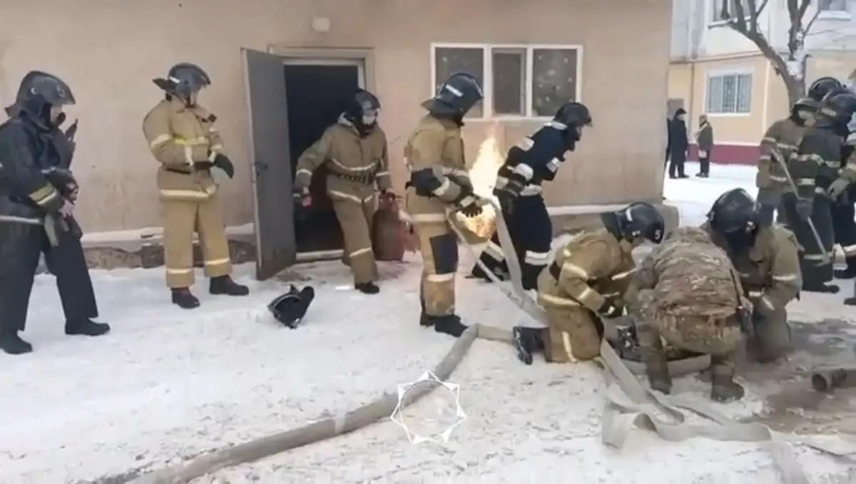 Кадр из видео пресс-службы МЧС РК