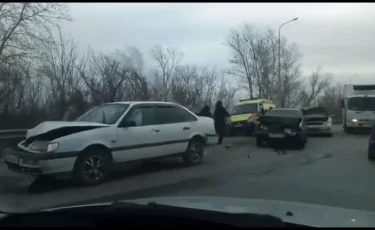 Массовое ДТП произошло в Уральске