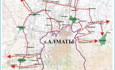 Полицейские Алматы обозначили на карте схему объезда Алматы по территории области