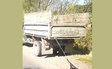 Собаку привязали к грузовику и протащили по трассе в Алматинской области