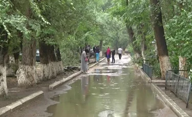 Таразда тоқтаусыз жауған жауын көпқабатты үй тұрғындарын әуреге салды   