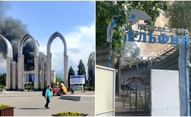 Крупный пожар в Алматы: 58 человек тушили огонь на "Атакенте" 