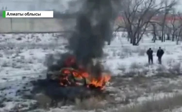 Қапшағай тас жолында жол апаты болып, ер адам өртеніп кетті