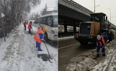 Алматының коммуналдық қызметі қаланы қалың қардан қалай тазартып жатыр