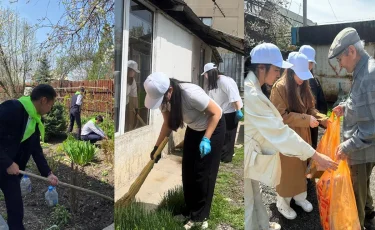 «Өнегелі ұрпақ»: алматылықтар ардагерлердің, жалғызбасты зейнеткерлердің ауласын көркейтуге көмектесті