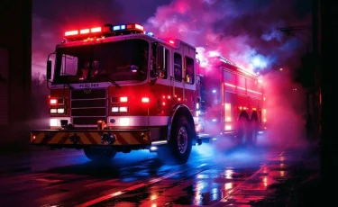 Пожар произошел в одном из кафе в мегаполисе