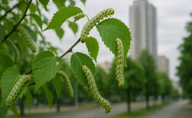 Лист за листом: как гусеницы лишают Караганду деревьев