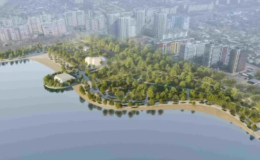 Как преображается озеро Сайран: высажены 200 деревьев и 3300 кустарников