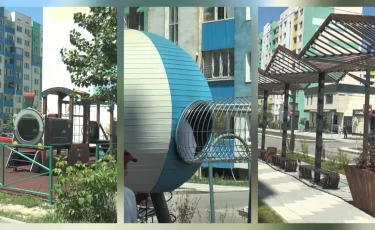 Осужденные изготовили детскую площадку в рамках социального проекта в Алматы