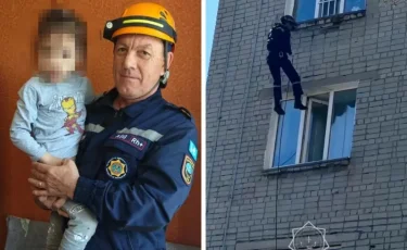 Павлодарда бүлдіршін көпқабатты үйдің терезесінен құлап кете жаздаған