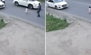 "Жазаға тарту керек": Ақтөбеде жүргізушілер жолға шығып кеткен бүлдіршінді құтқарды