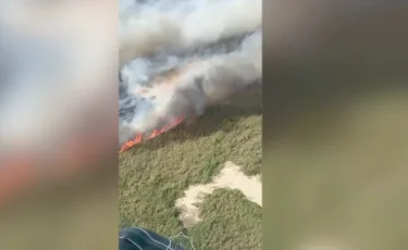 В Атырауской области уже пятый день тушат пожар в природном резервате "Акжайык"