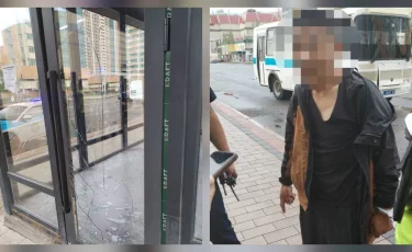 Елордада автобус аялдамасын талқандаған ер адам ұсталды