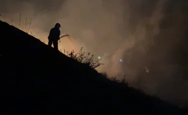 В Алматы усилиями спасателей удалось предотвратить распространение крупного природного пожара