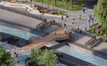 Город продолжает развитие комфортной городской среды: благоустройство набережной Есентай