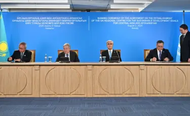 Касым-Жомарт Токаев и Антониу Гутерриш посетили региональный центр ООН в Алматы