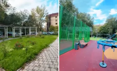 Алматы Қала күнін қарсы алуда: Алмалы ауданында аулалар жаңартылды