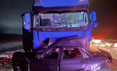 Павлодар облысында жеңіл көлік жүк көлігіне соғылып, екі адам қаза тапты