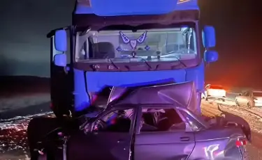 Павлодар облысында жеңіл көлік жүк көлігіне соғылып, екі адам қаза тапты