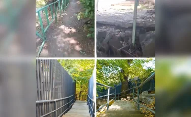 В Медеуском районе Алматы обновили более 280 метров лестниц по обращениям жителей