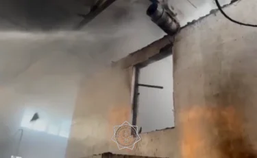 Цех по производству медицинских изделий загорелся в Шымкенте (видео)