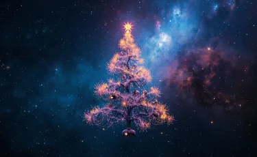 В космосе засветилась гигантская новогодняя елка (видео)