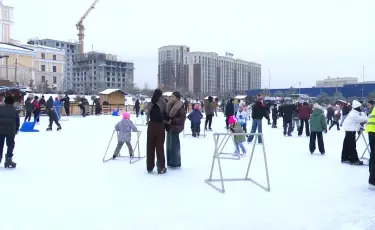 Шымкентте орталық алаңда мұз айдыны ашылды