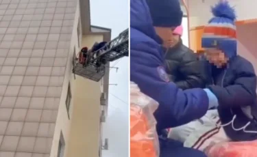 Талдықорғанда көпқабатты үйден өрт шығып, 7 бала құтқарылды