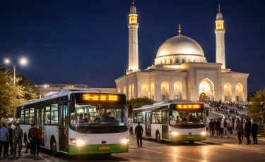 В одном из городов запустили бесплатные автобусы после таравих-намаза