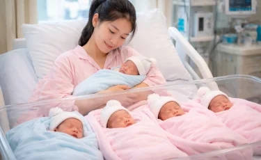 Вероятность 1 на 60 млн: китаянка родила пятерняшек