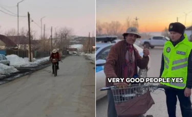 ШҚО-да полицейлер шетелдік велосаяхатшыға көмектесті