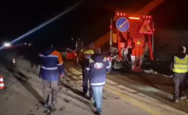 На одной из автодорог Казахстана зафиксирован перелив талых вод