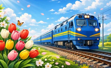 Праздник на рельсах: пассажиркам казахстанских поездов дарят цветы к 8 Марта