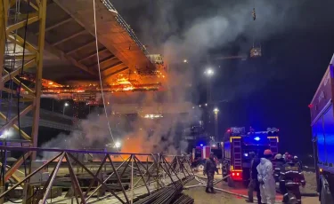 Павлодарда көпір тағы өртенді