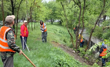 В Алматы в рамках «Мөлдір бұлақ» проведена очистка прибрежных территорий