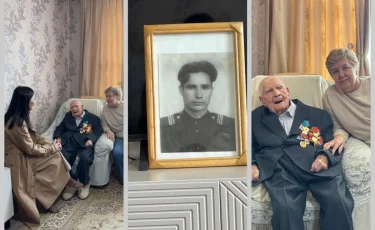 В Алматы поздравили 100-летнего ветерана Великой Отечественной войны