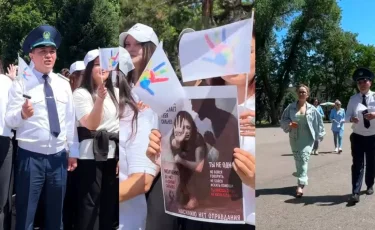 Полиция Алматы провела масштабный флешмоб в поддержку защиты детей