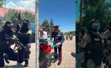 Сотрудники полицейского спецназа почтили память погибших коллег в Алматы