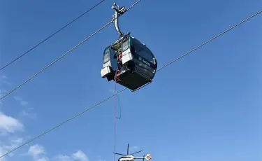 Шымбұлақта алғаш рет аспалы жолдан тікұшақпен эвакуациялау жаттығуы өтті