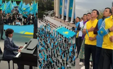 Тысяча молодых алматинцев приняли участие во флешмобе в честь Дня Республики