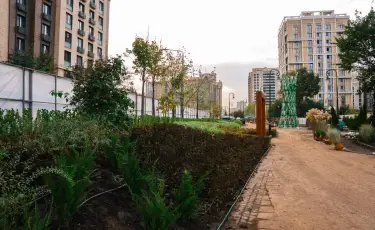 Новые скверы и пешеходные аллеи создают в Бостандыкском районе