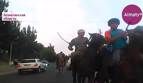 Полицейские Алматинской области разыскивают участников игры в кокпар на дороге