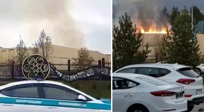 Пожар произошел на территории киностудии "Казахфильм"
