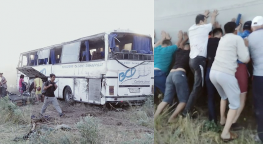 «Трактор келгенше ер адамның қолы автобустың астында жатты»: Алматы облысындағы жол апаты қалай болды? (ФОТО)