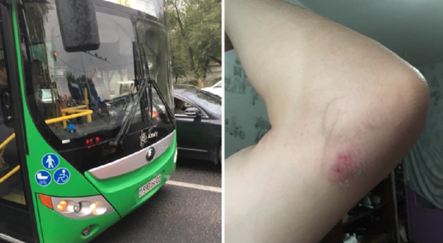 В Алматы автобус протащил велосипедиста по дороге 