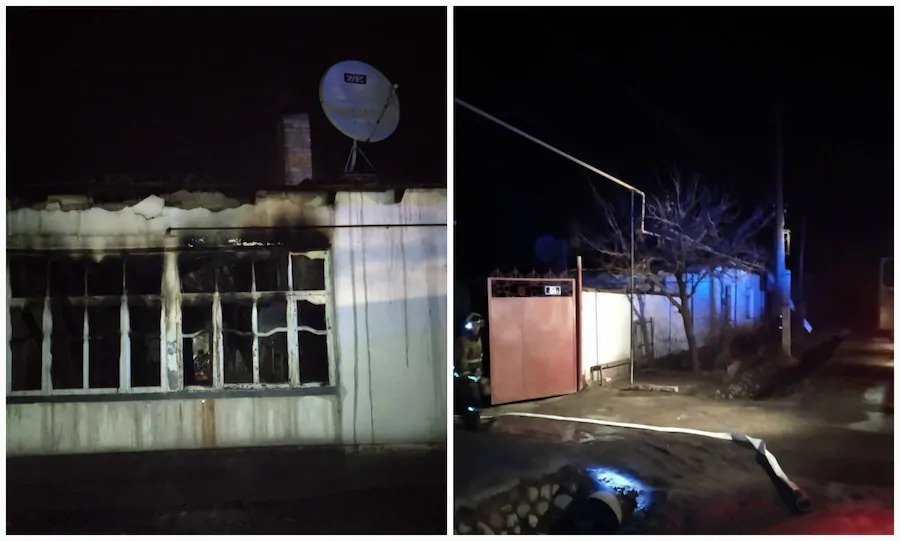 В Туркестане парень спас троих детей на пожаре