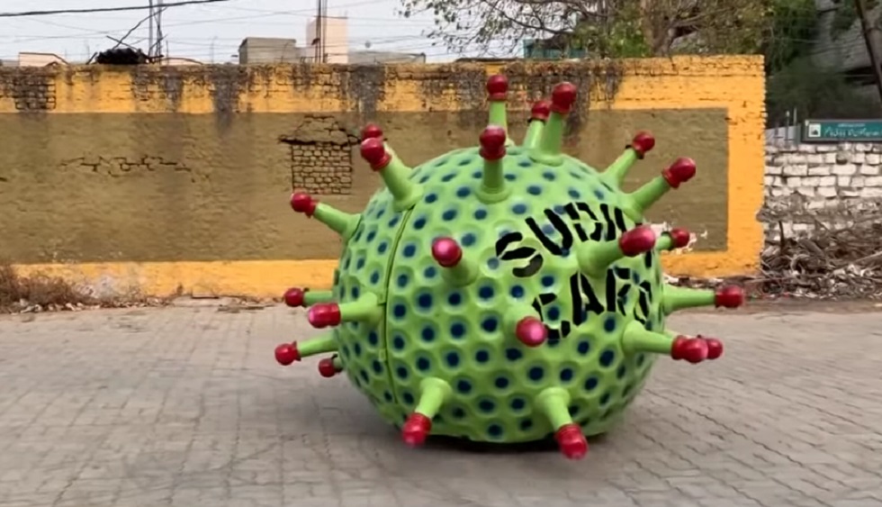 Дөңгелекті коронавирус: Үндістанда COVID-19 пішінді автомобиль жасалды