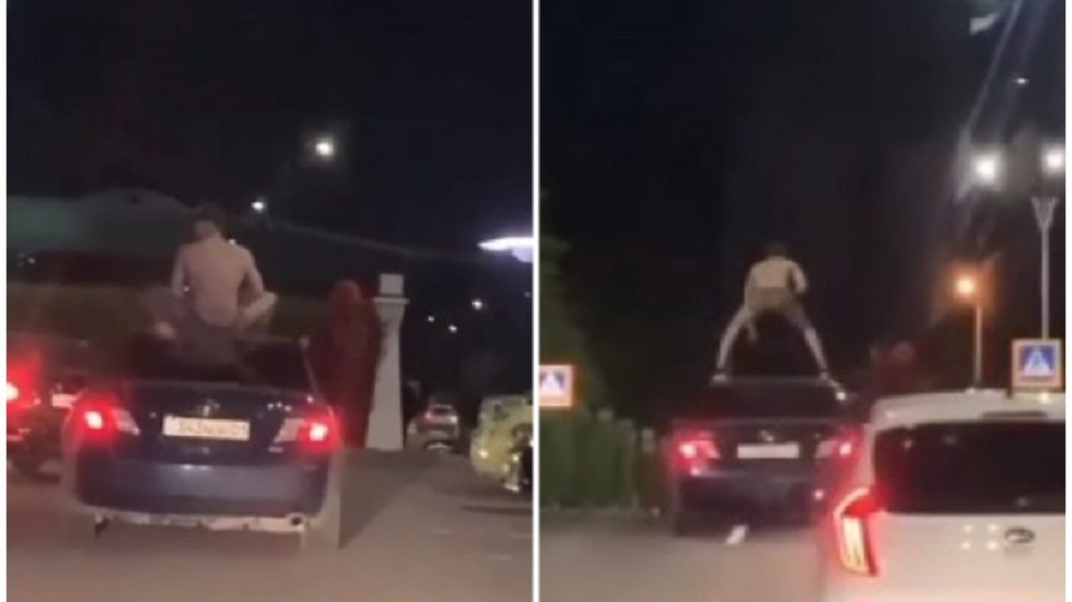 Поездка на крыше авто в одном нижнем белье: героя ролика наказали полицейские Нур-Султана