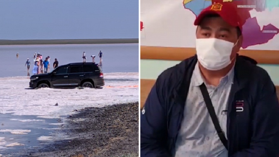 Водитель, заехавший на внедорожнике в розовое озеро Кобейтуз, принес публичные извинения